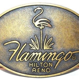 Photo of "Flamingo Hilton Reno" Bet Buckle Oval 3¼" x 2¼"