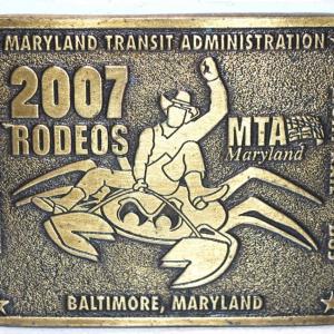 Photo of "MTA Maryland 2007 Rodeos" Belt Buckle 3" x 2½"