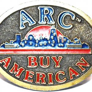 Photo of "ARC Buy American" Belt Buckle Oval 3" x 2¼"
