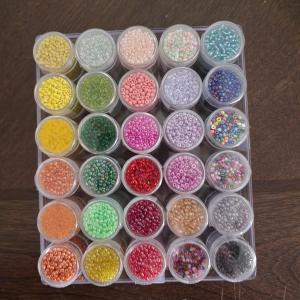 Photo of BULK LOT-30 FULL Cylinders -2mm Seed Beads + Container + 30 FREE Charms