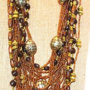 Photo of Barrels & Beads & Strings, Oh My - Very Busy and Interesting Necklace 24" L