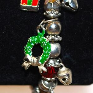 Photo of Christmas Holiday Bracelet with Assortment of Charms & Beads 6" L