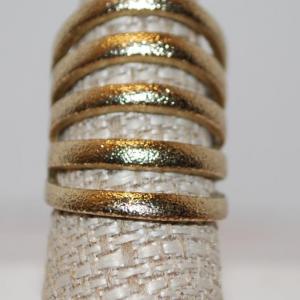 Photo of Size 7½ Brushed Gold Tone Finish Ladder-Style Ring (7.7g)