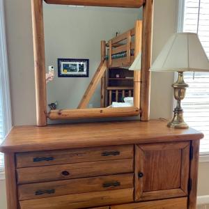 Photo of Wood Dresser & Mirror