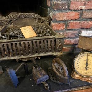 Photo of Antique Cast Iron Gas Fireplace Insert Lot