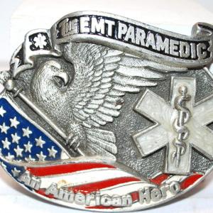 Photo of "The EMT Paramedic All American Hero" Belt Buckle 3 ½" x 2 ¾"