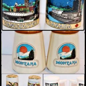 Photo of 4 Salt & Pepper Sets - "Montana" 2¾" H & "New Mexico 2½" H & "Panama" 2½" H &