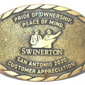 Photo of "Swinerton" Belt Buckle Oval 3" x 2"
