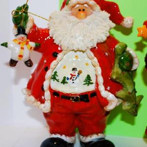 Photo of CHRISTMAS Mr. & Mrs. Santa Clause Ceramic Figurines 8" H