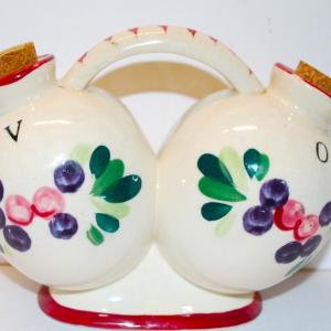 Photo of Handpainted Vinegar & Oil Flowered Container 6" W x 4 1/2" H