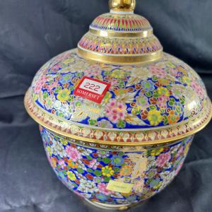 Photo of Hand painted Thai Benjarong Jar with Lid