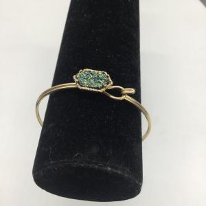 Photo of Blue and green sparkles gold tone bracelet