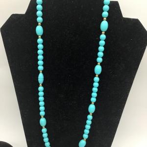 Photo of Light blue antique beaded necklace