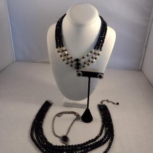 Photo of Three Beaded/Rhinestone Necklaces and Earrings (#22)