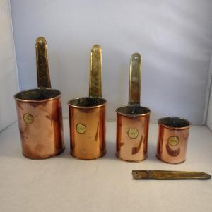 Photo of Set of Four Vintage Graduated Size Copper Dippers