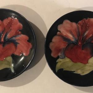 Photo of Pair of Moorcroft Pottery Trinket Dishes Coasters