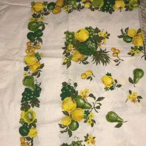 Photo of Original Tag "Painted" Fruits Table Cloth