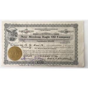 Photo of 1926 New Mexican Eagle Oil Company Signed Stock Share Certificate