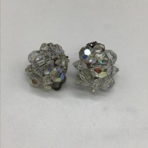 Photo of Vintage glass crystal clip on Earrings