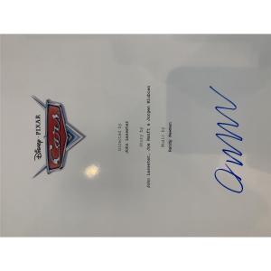 Photo of Owen Wilson Cars signed script cover