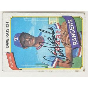 Photo of Texas Rangers Dave Rajsich signed 1980 Topps trading card