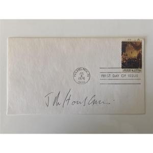 Photo of John Houseman signed first day cover 