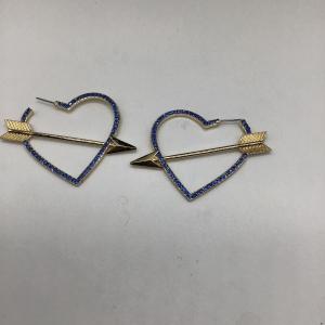 Photo of Blue heart hoop earrings