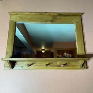 Photo of LOT 341K: Wooden Wall Mirror/Coat Hanger