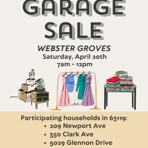 Photo of Webster Groves multi-family garage sale!!!