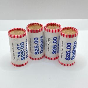 Photo of LOT 240: Four Unopened Rolls of Presidential $1 Coins - (25 Coins Per Roll) Thom