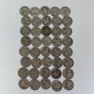 Photo of LOT 289: 1940s Silver Quarters - $10