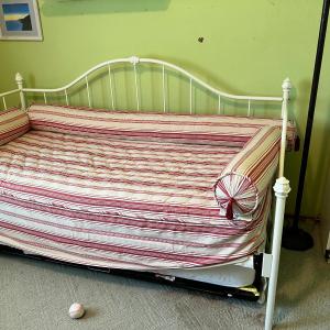 Photo of White Metal Day Bed Extra long twin with Sealy mattress