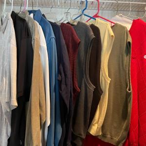 Photo of Lot of Men's Dressware and Sweater Vests, Sized XL.