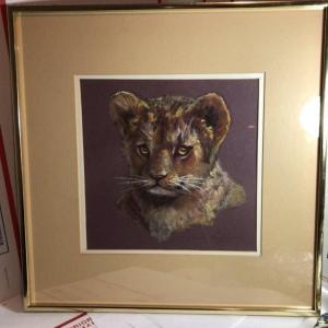 Photo of Noted Artist "Linda Verhagen" Charcoal/Pastel Cub Artwork from the Early 1980's 