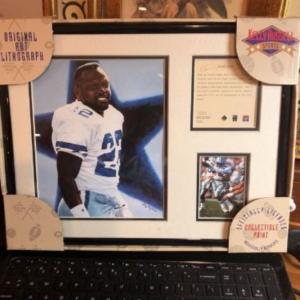 Photo of Emmitt Smith Limited Edition #7551 Photograph/Card Framed 12” x 14.5” as Pic