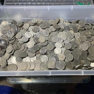 Photo of Lot of 70 Great Britain 6-Pence Circulated Condition Silver Coins Dated from 193