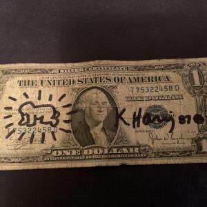 Photo of Keith Haring Signed Authentic 1935 Silver Dollar