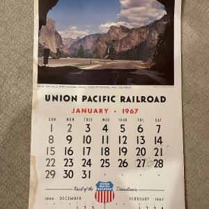 Photo of Vintage Used 1967 Union Pacific Railroad Advertising Wall Calendar