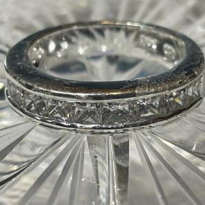 Photo of Vintage Sterling Silver .925 CZ Channel Set Band Size 5.75 in VG Preowned Condit