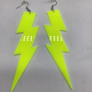 Photo of Neon yellow lighting strike earrings