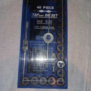 Photo of 40 PIECE TAP AND DIE SET, SAE SIZE, FINE CARBON STEEL
