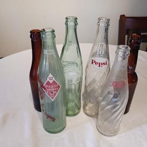 Photo of PEPSI, COKE, RC AND OTHER GLASS BOTTLES