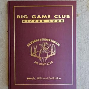 Photo of BIG GAME HUNTING RECORD BOOK
