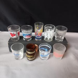 Photo of 9 VINTAGE SHOT GLASSES