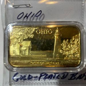 Photo of Vintage OHIO 18k Gold-Plated Bar as Pictured.