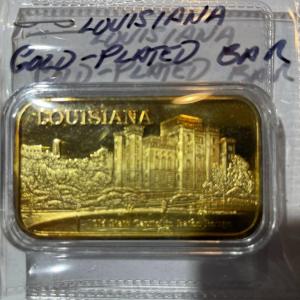 Photo of Vintage Louisiana 18k Gold-Plated Bar as Pictured.