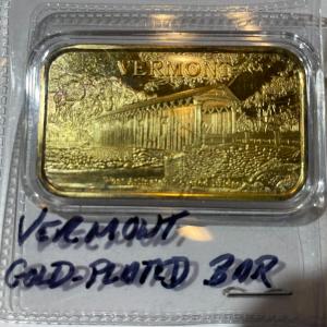 Photo of Vintage VERMONT 18k Gold-Plated Bar as Pictured.