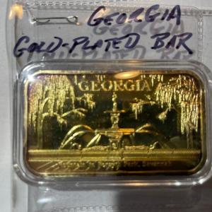 Photo of Vintage Georgia 18k Gold-Plated Bar as Pictured.