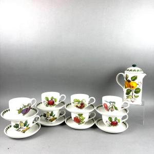 Photo of K315 Pomona Portmeirion Coffee Press with 3" Breakfast Cups and Saucers
