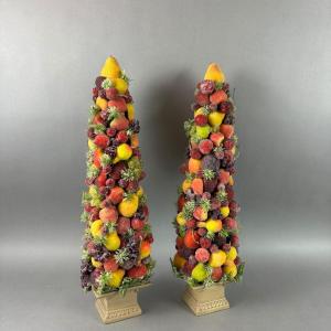 Photo of DR1340 Holiday Candied Fruit Topiary Pair